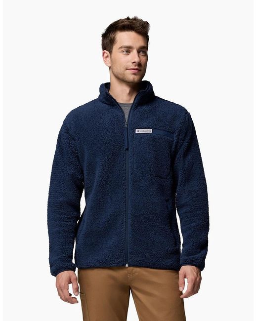 Columbia Blue Rugged Ridge High Pile Full Zip Fleece Jacket for men