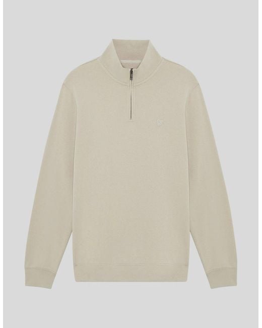 Lyle & Scott Natural Superfine Cotton 1/4 Zip Sweatshirt for men