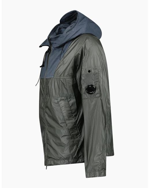 C P Company Gray Smoked Pearl Cs Ii Mixed Hooded Lens Jacket for men