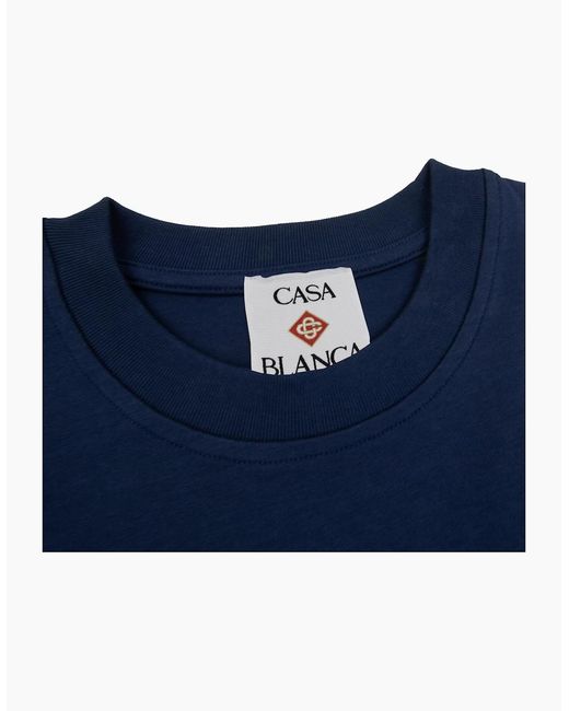 Casablanca Blue Tennis Club Icon Printed T-Shirt for men