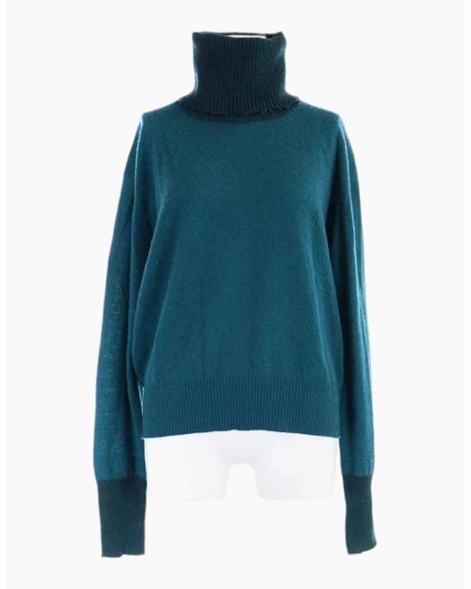 DIESEL Blue M Hacny Sweatshirt Turtle Neck Cardigan Pullover Jumper Italy