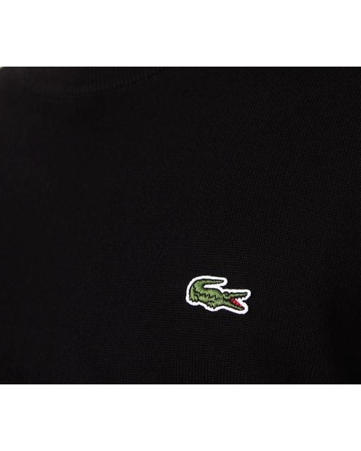 Lacoste Black Cotton Crew Neck Knit for men