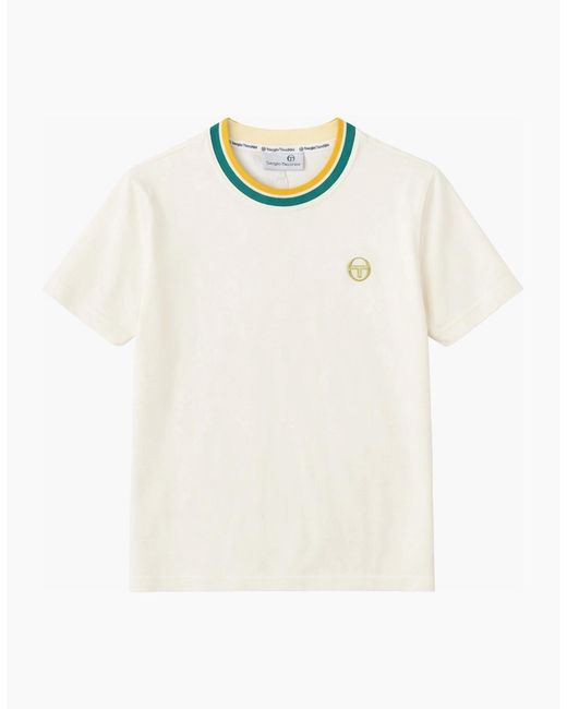 Sergio Tacchini White Monte Velour T-Shirt Gardenia for men