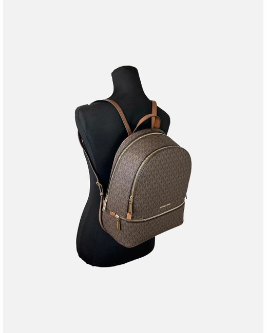 Michael Kors Gray Medium Zip Pocket Backpack With Leather Trim