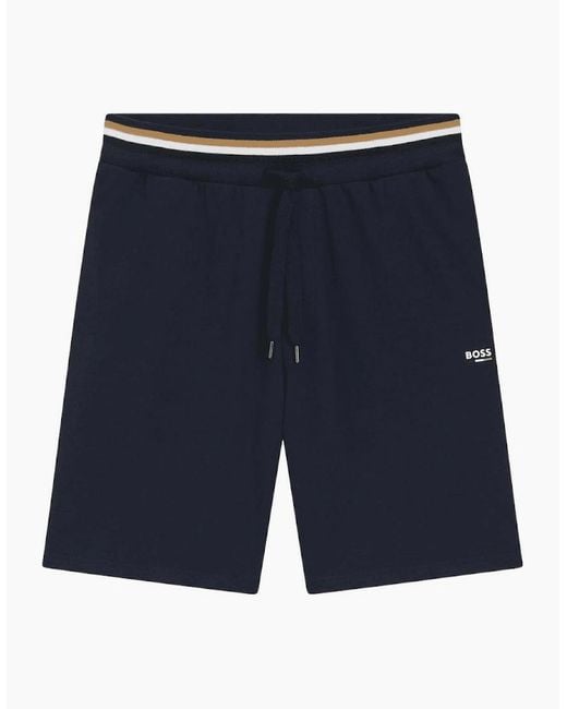 Boss Blue Iconic Stripe Shorts Set for men