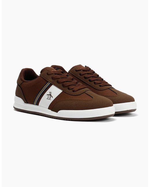 Original Penguin Brown Penguin Gaz Chocolate Trainers for men