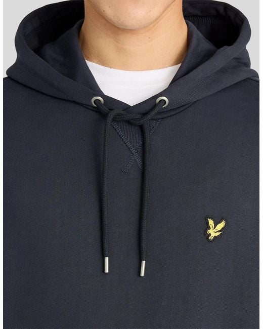 Lyle & Scott Blue Heavyweight Loopback Cotton Hoodie for men