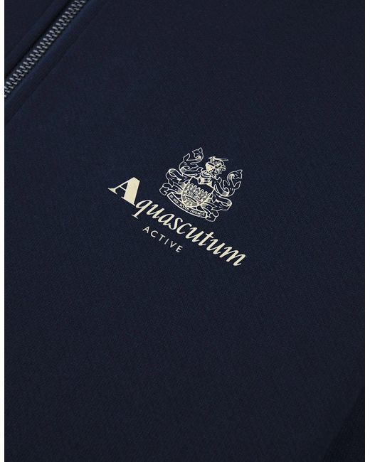 Aquascutum Blue Cc Shoulder Fz Fleece Funnel Neck 11 for men