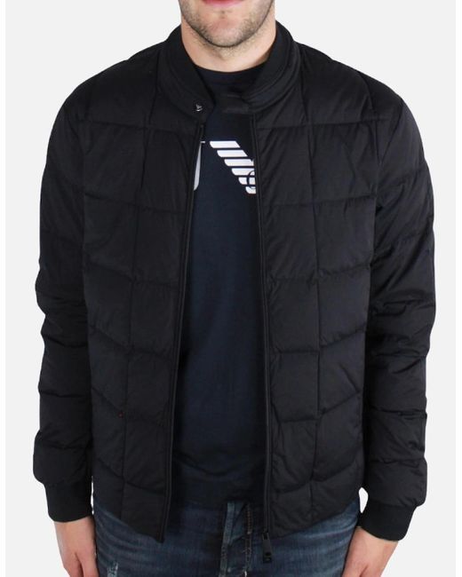 Armani Jeans Padded Down Jacket in Blue for Men | Lyst UK
