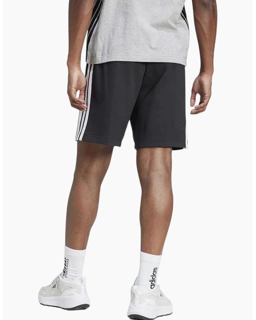Adidas Black Essential 3 Stripes French Terry Shorts Summer Casual Beach Bermuda for men