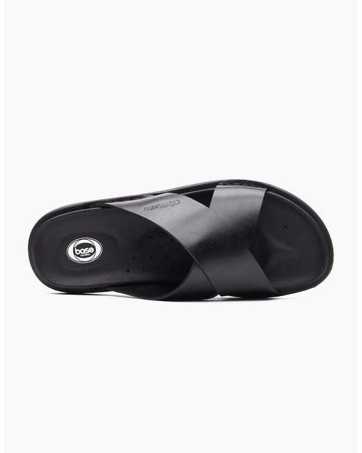 Base London Black London Drift Leather Sandals for men