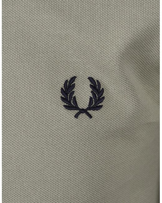 Fred Perry Gray Twin Tipped Polo Seagrass/ Ecru/ Dark Airforce for men