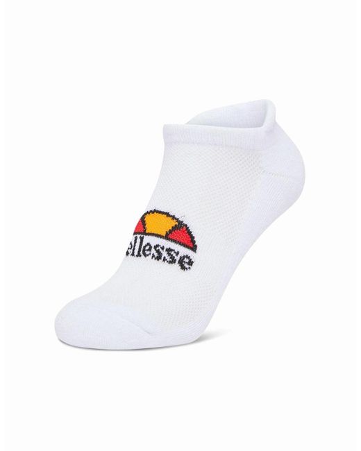 Ellesse White Rebi 3 Pack Trainer Liner Socks for men