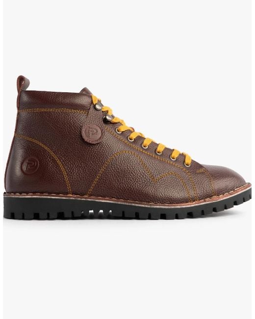 Popps Brown 1961 Mod Leather Monkey Boots Oxblood for men