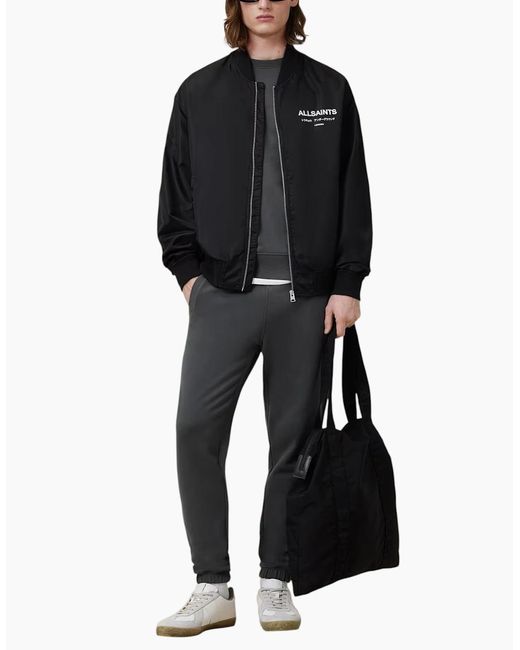 AllSaints Gray All Saints Reven Sweatshirts Crew Neck Casual Cotton Pullover Winter Jumper for men