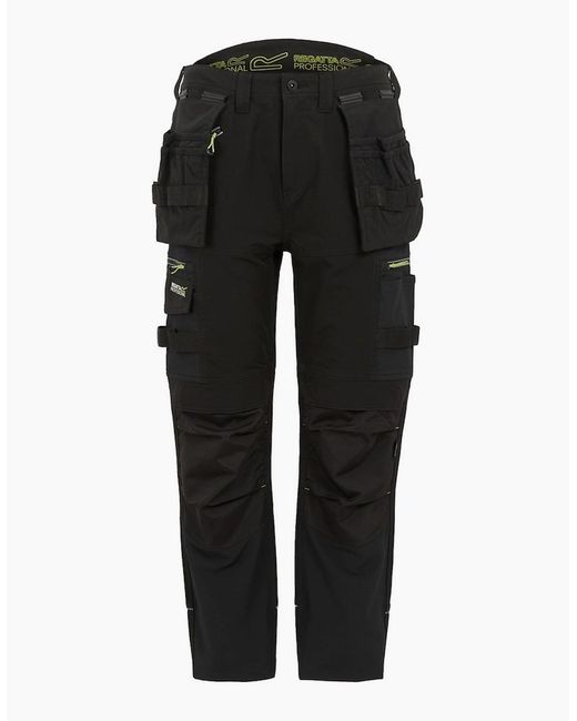 Regatta Black Professional Softshell Stretch Work Trousers for men
