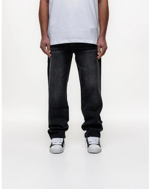 Magrit Black Core Straight Jeans for men
