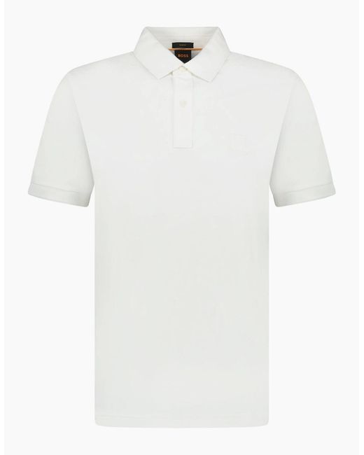 Boss White Passertip Polo T-Shirt for men