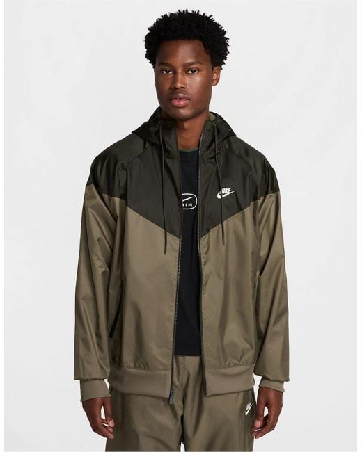 Nike Brown Windrunner Hooded Jacket for men