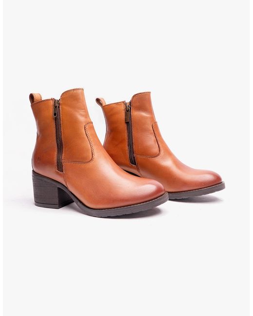 Hush Puppies White Helena Ankle Boots Tan