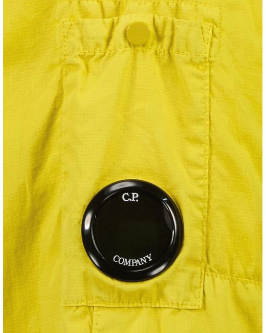C P Company Yellow Rip-Stop Lens Overshirt for men