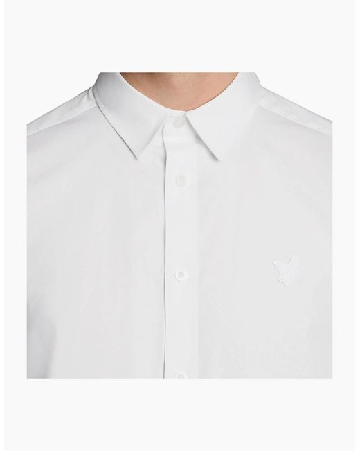 Lyle & Scott White Lyle & Scott Tonal Easy Care Poplin Shirt for men