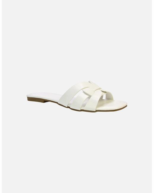 XY London White Ladies Luci Square Toe Strappy Sandals