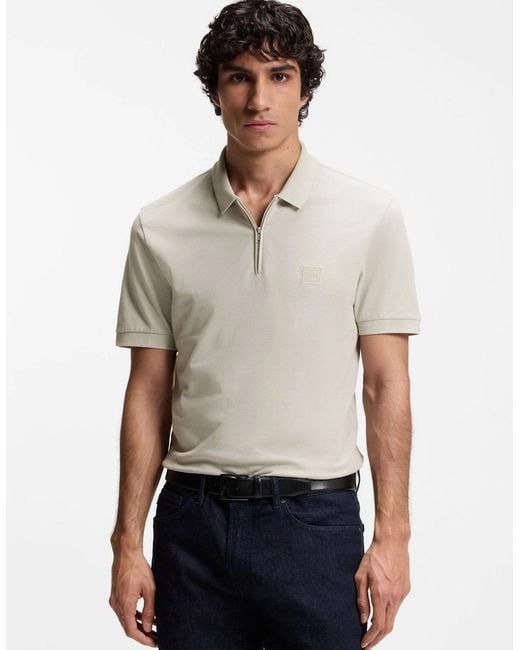 Boss White Boss Passerzip Polo Shirt 070 Open for men