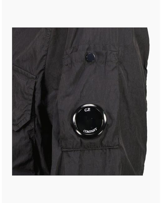 C P Company Black Chrome-R Hooded Lens Jacket for men
