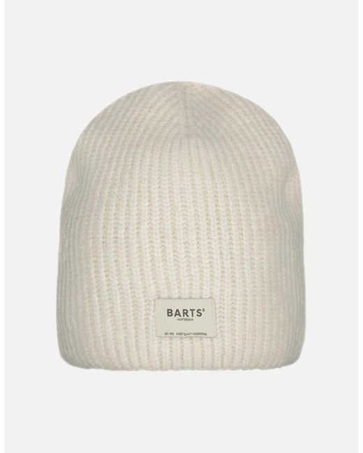 Barts White Darty Cuffed-Less Knitted Beanie