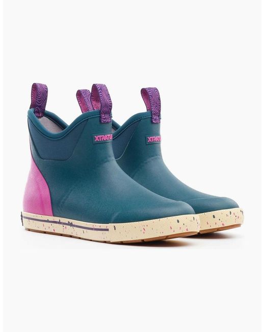 XtraTuf Pink Ankle Deck Camp Boot Rubber Wellington Boots