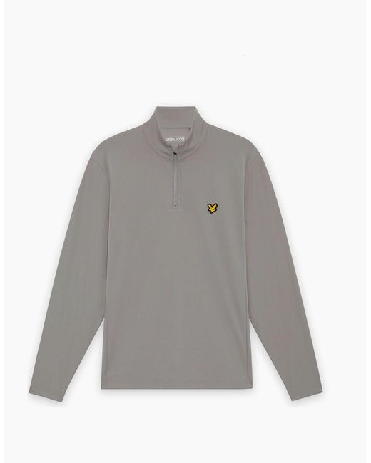 Lyle & Scott Gray Performance 1/4 Zip Midlayer for men
