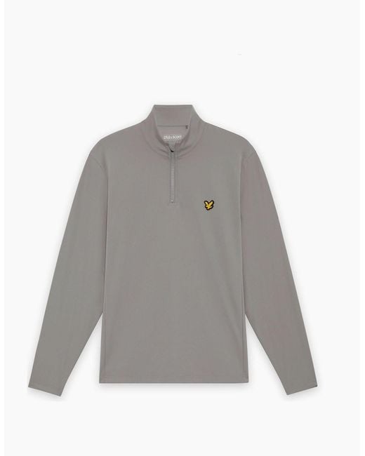Lyle & Scott Gray Performance 1/4 Zip Midlayer for men