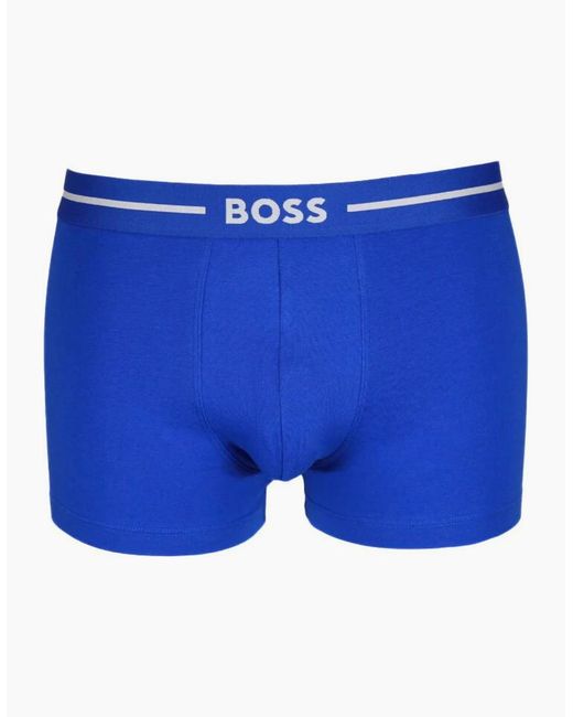 Boss Blue 3-Pack Bold Logo Boxer Trunks, Combination for men