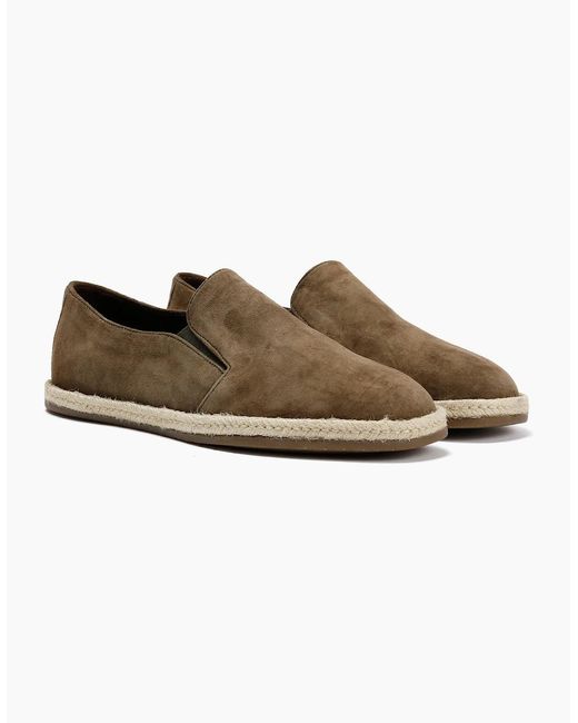 Hudson Brown Havana Khaki Suede Espadrilles for men