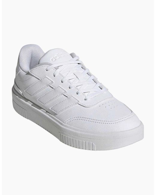 Adidas White Ladies Courtblock Platform Trainers