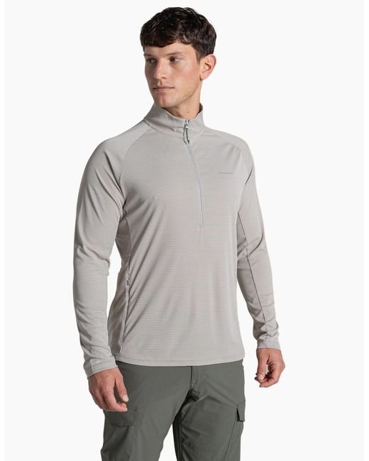 Craghoppers Gray Nosilife Half Zip Pullover for men