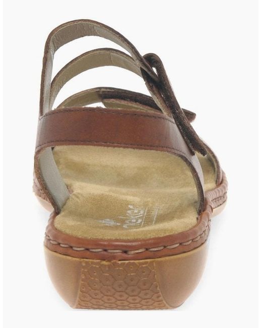 Rieker Brown Sphere Riptape Sandals