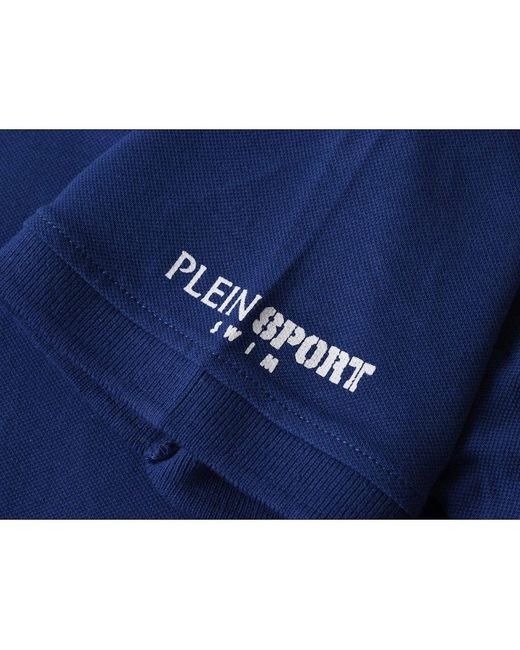 Philipp Plein Blue Plein Sport Small Logo Polo Shirt for men