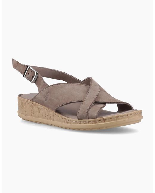 Hush Puppies Brown Elena Cross Strap Sandals