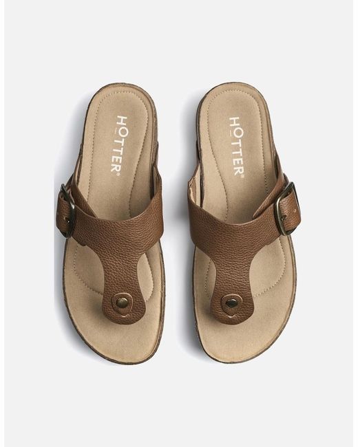 Hotter White Resort Toe Post Sandals