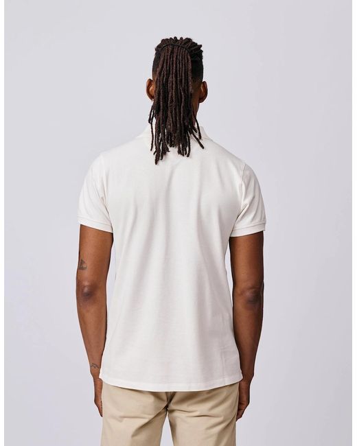 aubi White Oliver Pique Polo for men