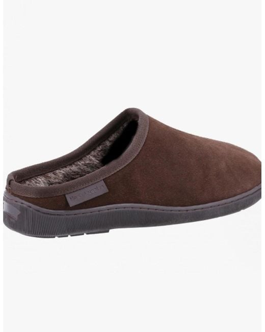 Hush Puppies Brown Ashton Suede Leather Mule Slippers for men