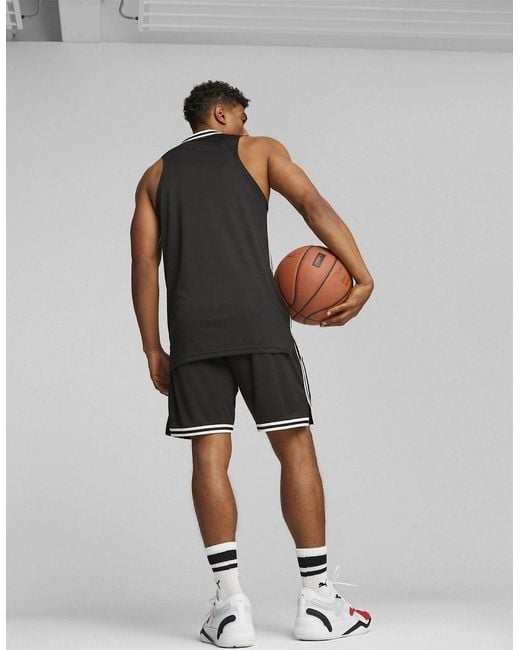 PUMA Black Hoops Team Game Performance Basketball Jersey for men