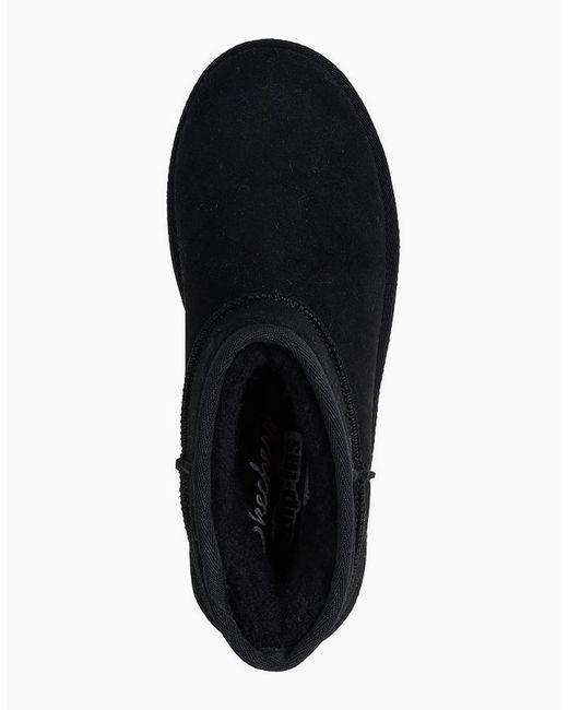 Skechers Blue Keep Cozy Leather Winter Ankle Boots