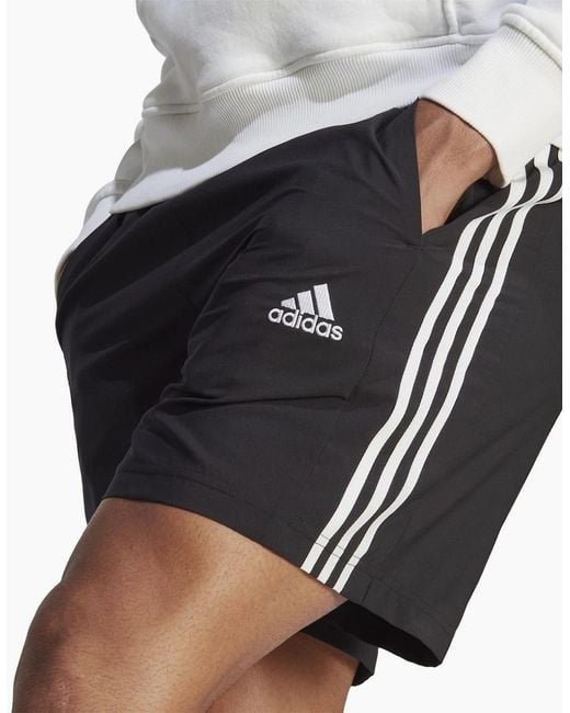 Adidas Black 3 Stripes Shorts for men