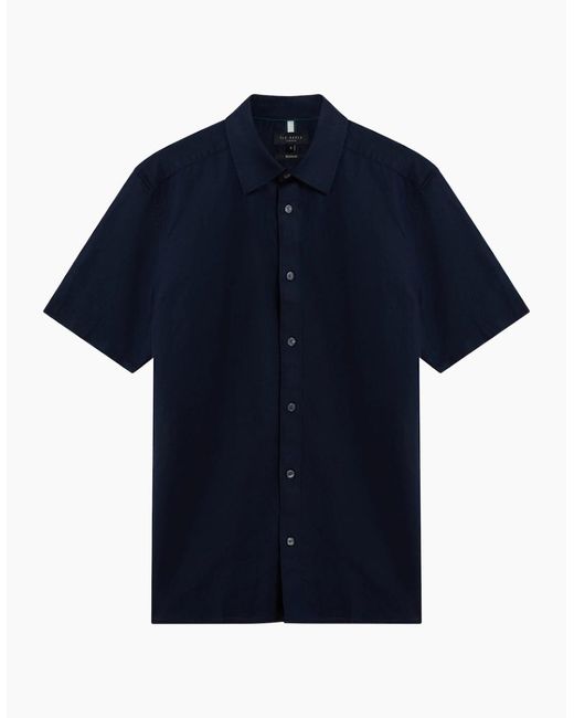Ted Baker Blue Zebra Regular Linen Shirt for men