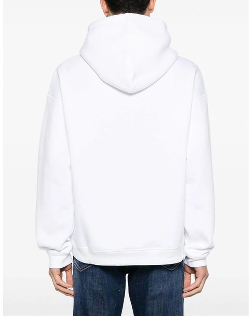 DSquared² White Icon Relax Fit Hoodie for men