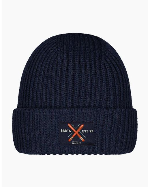 Barts Blue Luuke Cuffed Knitted Fleece Lined Beanie for men