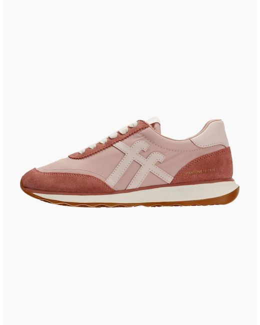Fitflop Pink Retro-Q X Pantone Suede Trainers